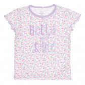 Памучна пижама HELLO GIRL за бебе в лилаво и бяло Chicco 255774 2