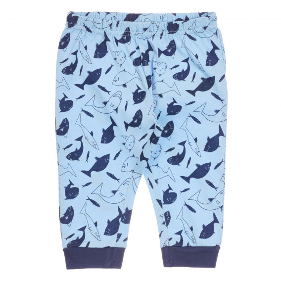 Памучна пижама Shark за бебе, синя Chicco 255789 6