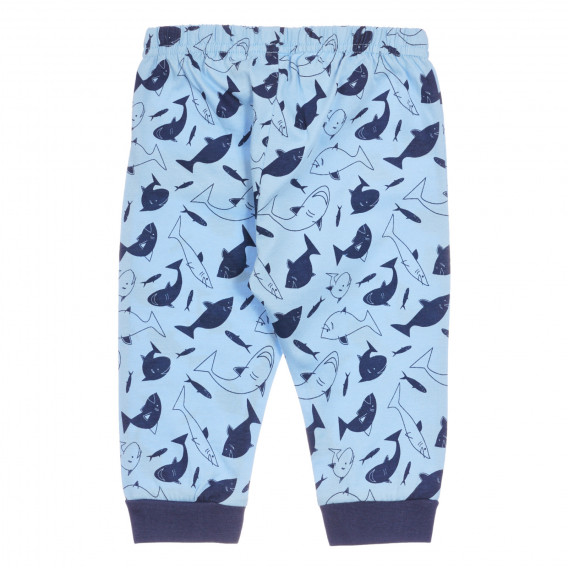 Памучна пижама Shark за бебе, синя Chicco 255790 7