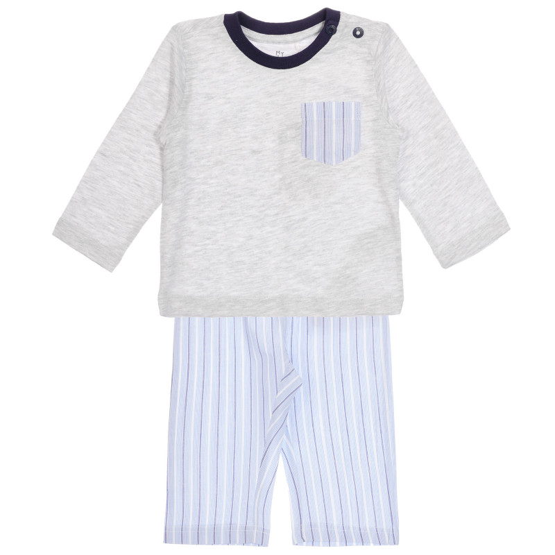 Памучна пижама за бебе, многоцветна  255791