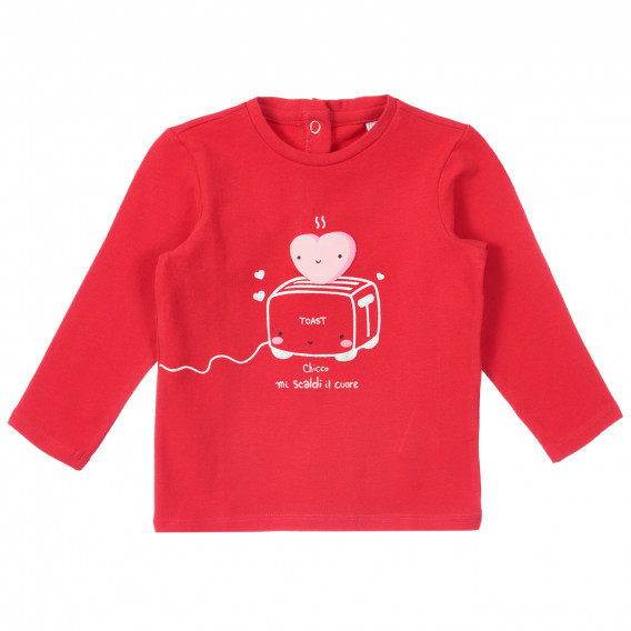 Памучна блуза TOAST за бебе, червена Chicco 255824 