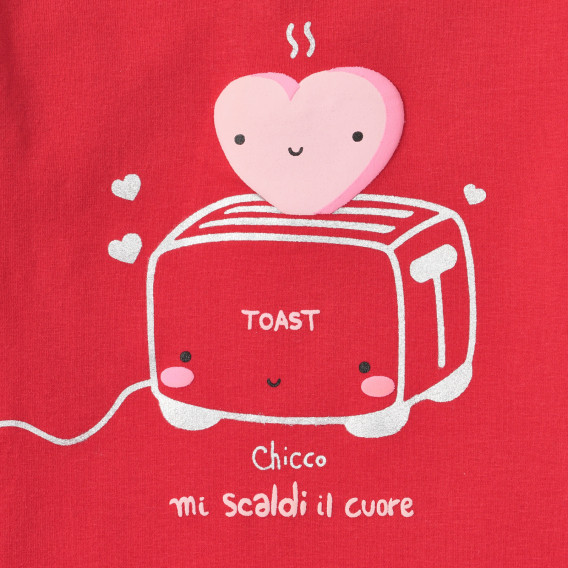 Памучна блуза TOAST за бебе, червена Chicco 255827 3