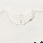 Памучна блуза с името на бранда за бебе, бяла Chicco 255830 3