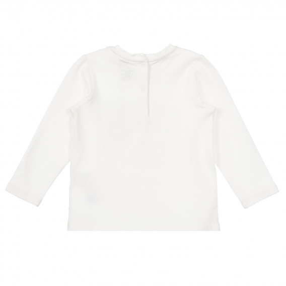 Памучна блуза с името на бранда за бебе, бяла Chicco 255831 4