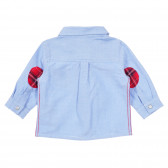 Памучна риза с карирани акценти за бебе, синя Chicco 255839 4
