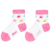 Комплект от два чифта чорапи за бебе в бяло и розово Chicco 255887 2