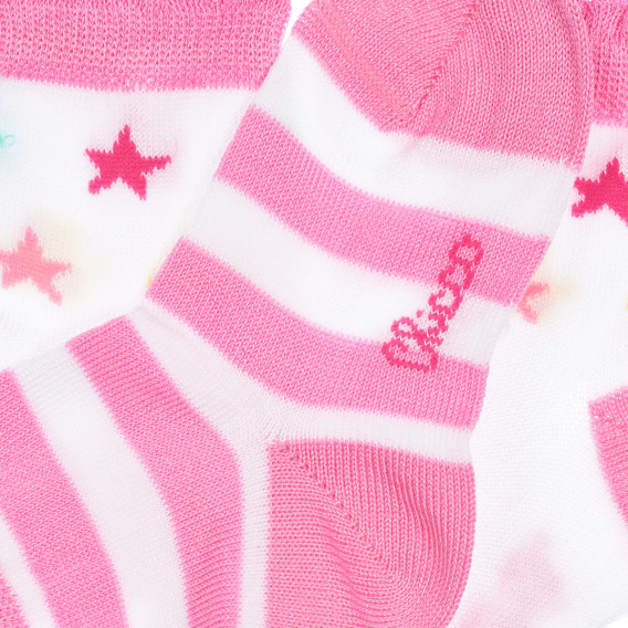 Комплект от два чифта чорапи за бебе в бяло и розово Chicco 255888 3