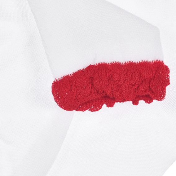 Чорапи с червен акцент, бели Chicco 255903 2