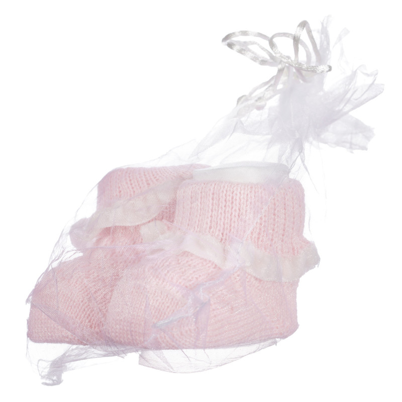 Плетени чорапи за бебе, розови  255908