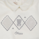 Комплект блуза с ританки за бебе в бяло и сиво Chicco 255952 3