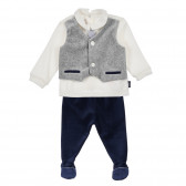 Памучен комплект за бебе в бяло и синьо Chicco 255983 