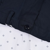 Памучен комплект риза с панталон за бебе в бяло и синьо Chicco 256013 4