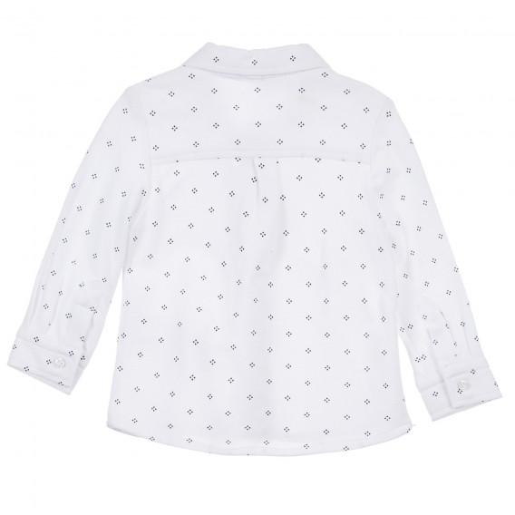 Памучен комплект риза с панталон за бебе в бяло и синьо Chicco 256014 5