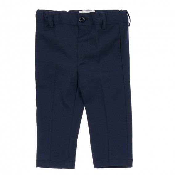 Памучен комплект риза с панталон за бебе в бяло и синьо Chicco 256015 6