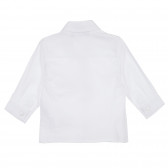 Памучен комплект риза и панталон за бебе в бяло и синьо Chicco 256032 5