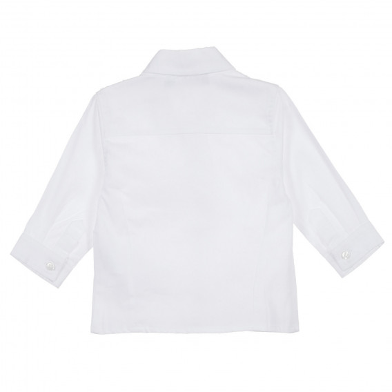 Памучен комплект риза и панталон за бебе в бяло и синьо Chicco 256032 5