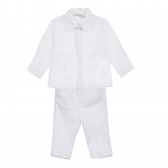 Памучен комплект риза и панталон за бебе, бял Chicco 256061 