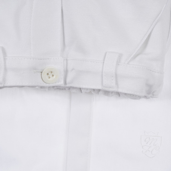Памучен комплект риза и панталон за бебе, бял Chicco 256063 4