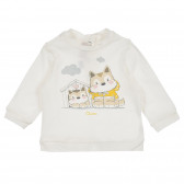 Памучен комплект блуза с клин за бебе в бяло и кафяво Chicco 256134 2