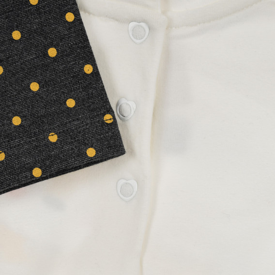 Памучен комплект блуза с клин за бебе в бяло и кафяво Chicco 256137 4