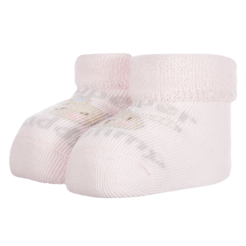Плетени чорапи MOMMY AND DADDY за бебе, розови  256141