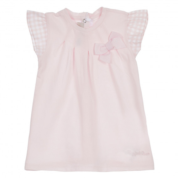 Памучен комплект рокля с гащи за бебе, розов Chicco 256219 2