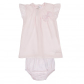Памучен комплект рокля с гащи за бебе, розов Chicco 256220 