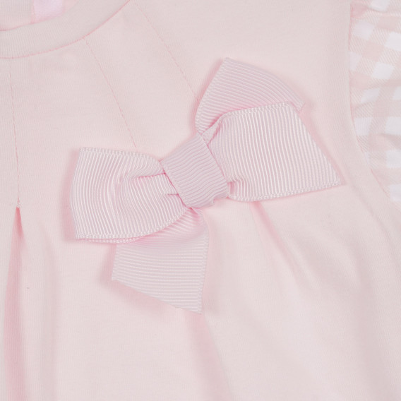 Памучен комплект рокля с гащи за бебе, розов Chicco 256221 3