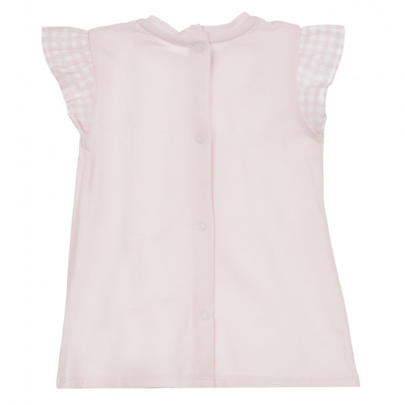 Памучен комплект рокля с гащи за бебе, розов Chicco 256223 5