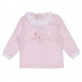 Памучен комплект блуза и ританки за бебе в розово и бяло Chicco 256275 2