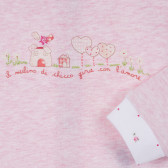 Памучен комплект блуза и ританки за бебе в розово и бяло Chicco 256277 3