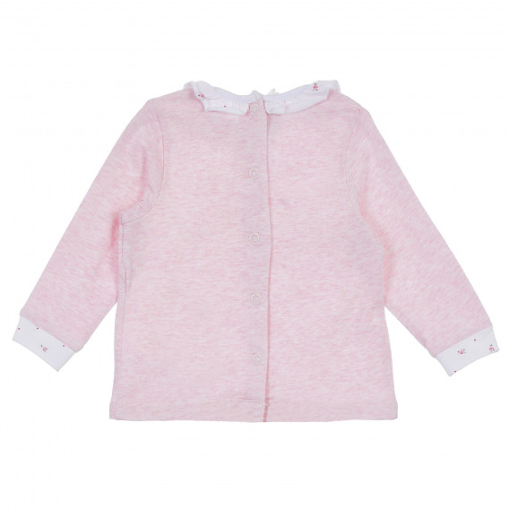 Памучен комплект блуза и ританки за бебе в розово и бяло Chicco 256279 5