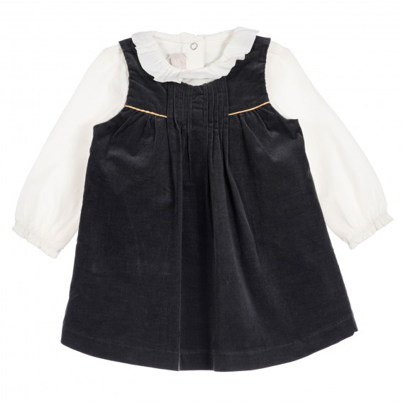 Памучен комплект блуза с рокля за бебе Chicco 256336 