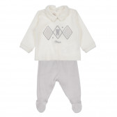 Комплект блуза с ританки за бебе в бяло и сиво Chicco 256343 8