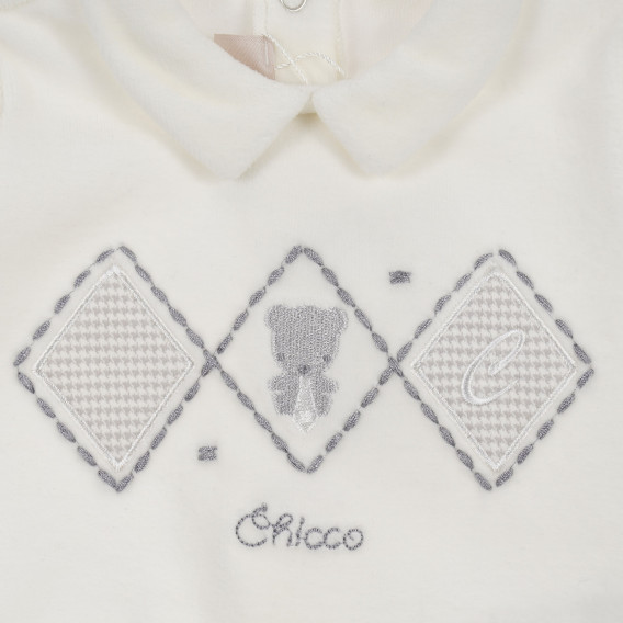 Комплект блуза с ританки за бебе в бяло и сиво Chicco 256344 10