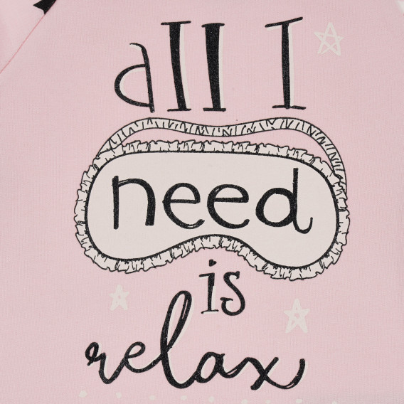Памучна пижама ALL I NEED IS RELAX , розова Chicco 256375 3