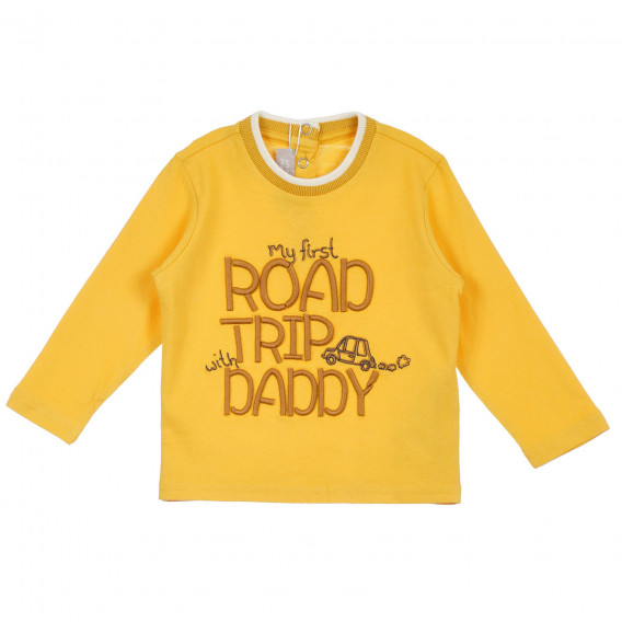 Памучна блуза с апликация за бебе, жълта Chicco 256420 