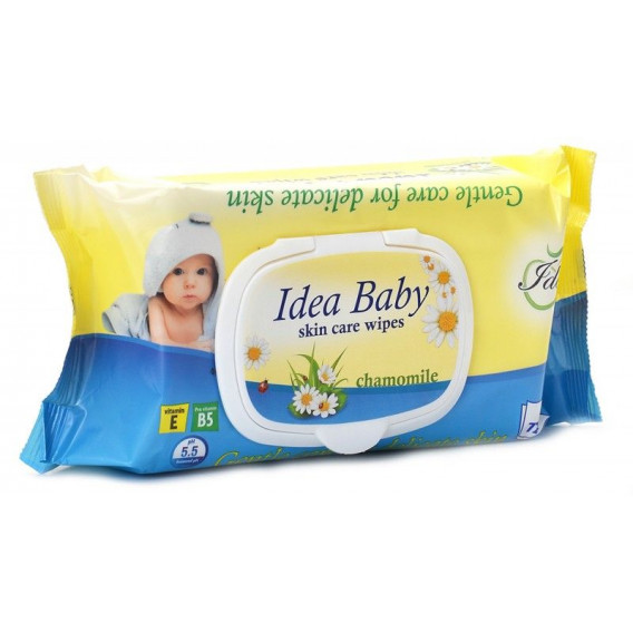 Бебешки влажни кърпички Лайка, с капак, 72 бр. Idea baby 256472 4
