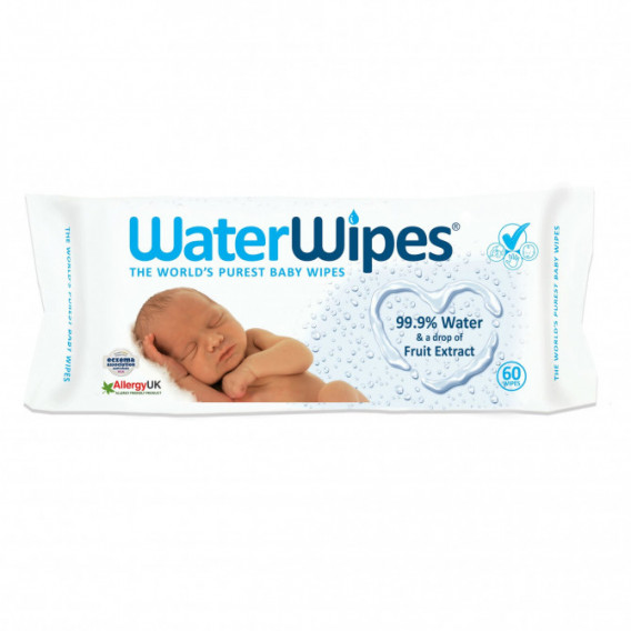 Бебешки влажни кърпички WaterWipes 99.9% вода, 60 бр. WaterWipes 256475 