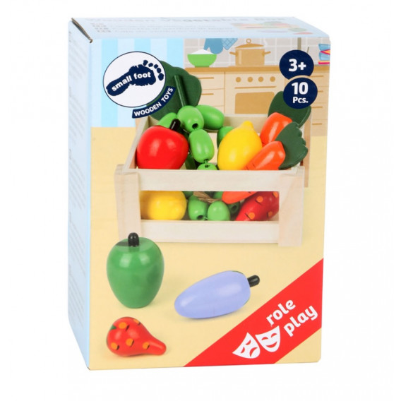 Плодове и зеленчуци, дървени в кутия, 11 части Small Foot 256791 2