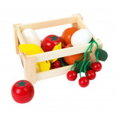 Плодове и зеленчуци, дървени в кутия, 11 части Small Foot 256792 