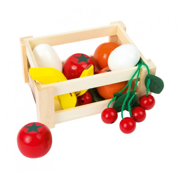 Плодове и зеленчуци, дървени в кутия, 11 части Small Foot 256792 