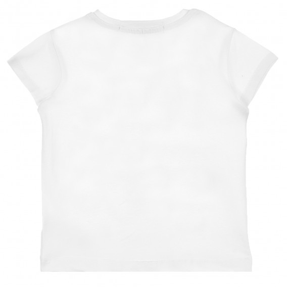Тениска с щампа на сърце и надпис, бяла Acar 257392 2