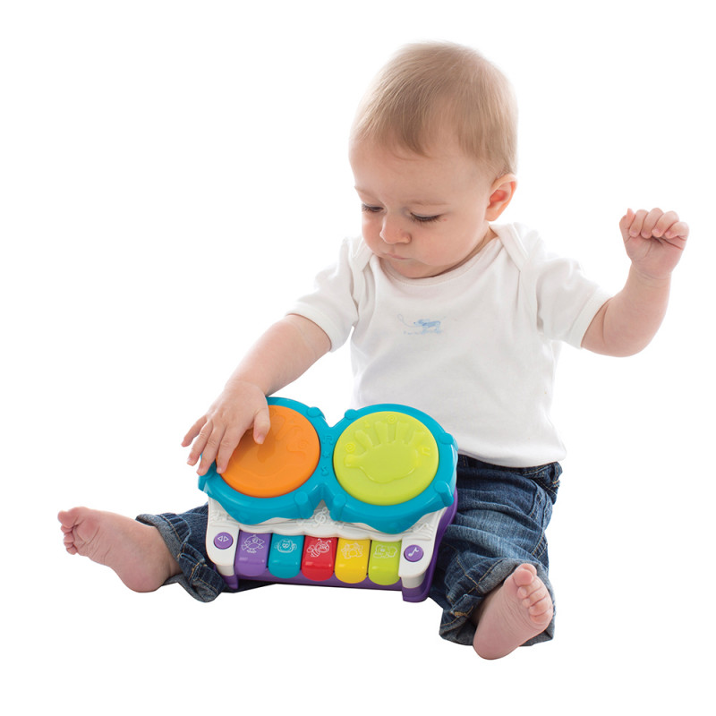 Playgro Музикално пиано с барабани 2в1 Детското пиано с барабани е ...