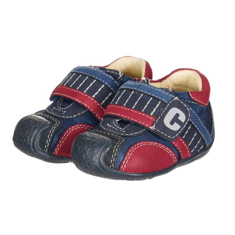 Обувки с червени акценти за бебе, тъмносини  257778
