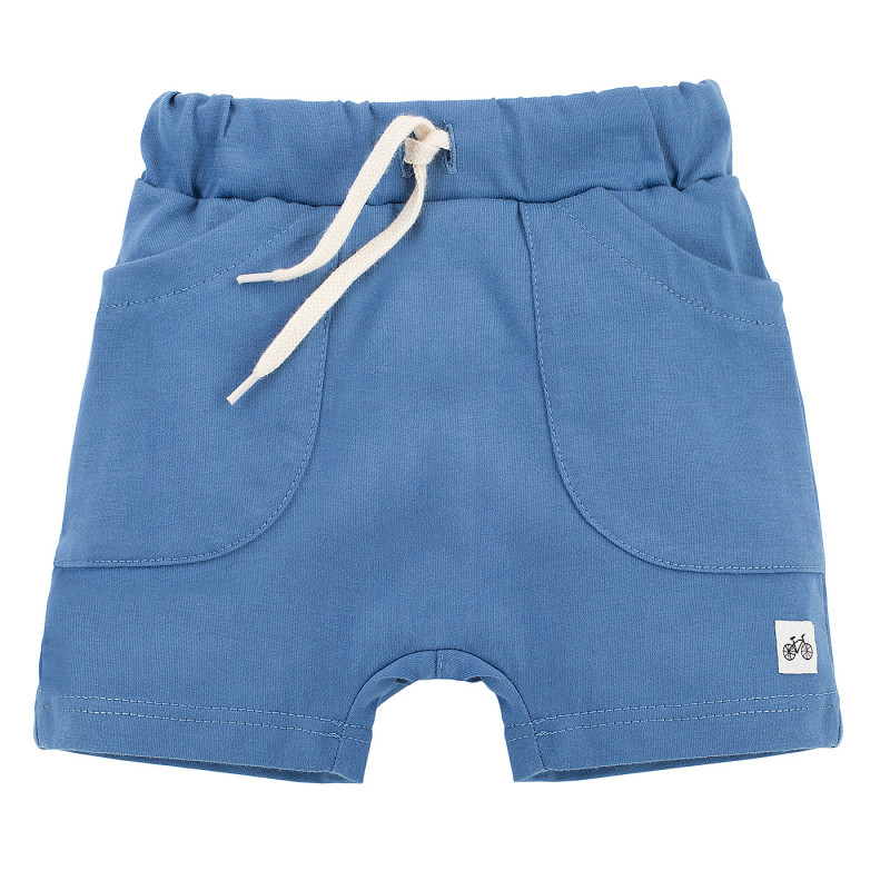 Памучни къси панталонки за бебе, сини  258013