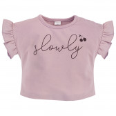 Памучна блуза с къс ръкав за бебе, розова Pinokio 258033 
