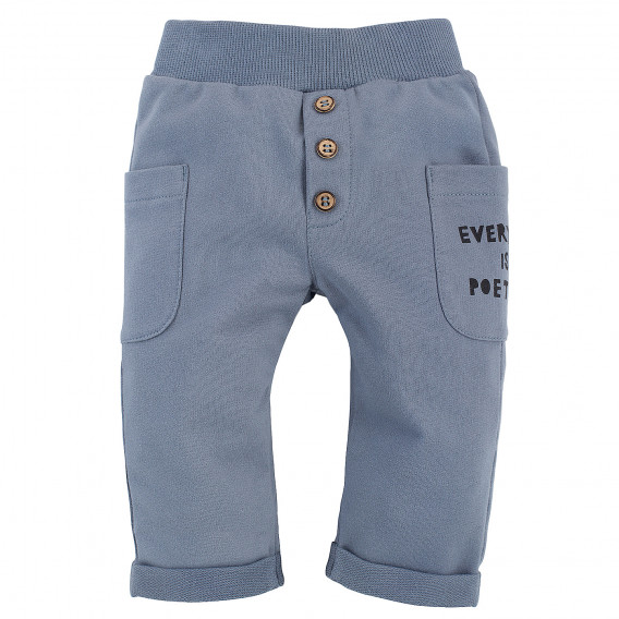 Памучни панталони с подгънати крачоли, сини Pinokio 258046 