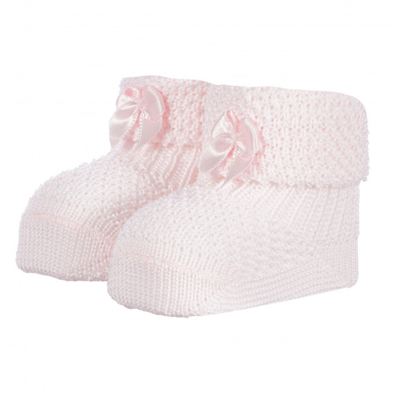 Плетени чорапи с панделки за бебе, розови Chicco 258178 