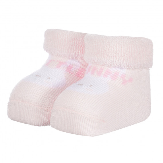Плетени чорапи LITTLE BUNNY за бебе, розови Chicco 258203 